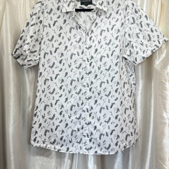 Rodd & Gunn Men’s | Button-Up Shirt White Black Botanical Print | Size XL - Picture 2 of 4